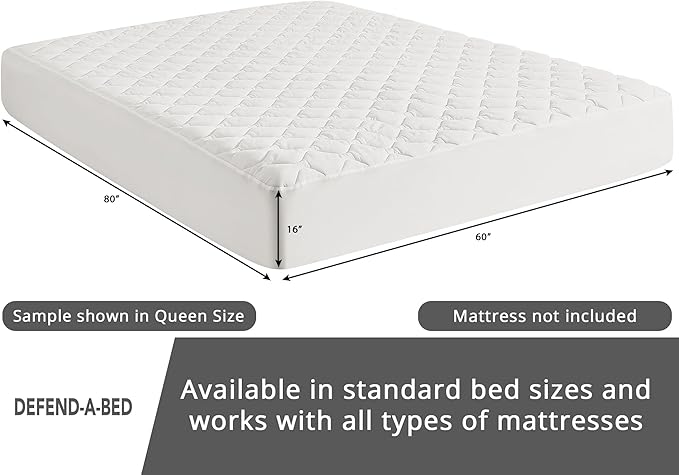 Defend-A-Bed Deluxe Quilted Waterproof Mattress Protector, Full