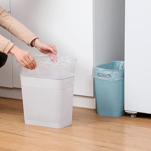 UUJOLY Plastic Small Trash Can Wastebasket, Garbage Container Basket for Bathrooms, Laundry Room, Kitchens, Offices, Kids Rooms, Dorms, (Grey, 2 Pack/3 gallons) - Image 3