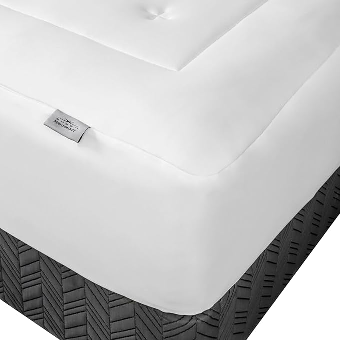 SHEEX Original Performance Cooling Mattress Pad, Ultra-Soft Queen Mattress Topper, Deep Pocket Design Fits Mattresses up to 18 Inches, Bright White