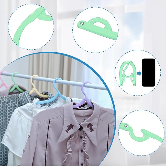 10 Pcs Travel Hangers Cruise Ship Essentials Accessories Portable Folding Clothes Hanger Foldable Drying Rack - Image 7