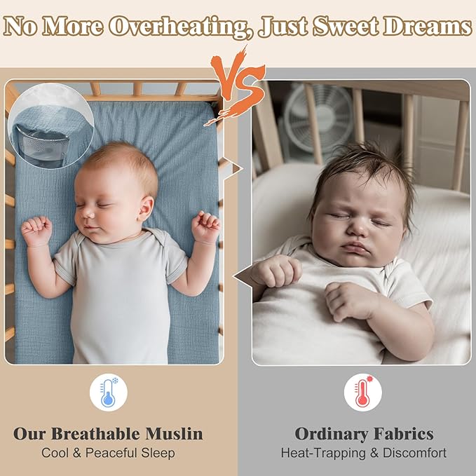 Basumee Muslin Bassinet Sheets for Baby Girl Boy 2 Pack Soft Breathable Baby Bedside Bassinet Fitted Sheets with Bottom Elastic Band Mattress Cover for Rectangle Oval Hourglass Bassinets