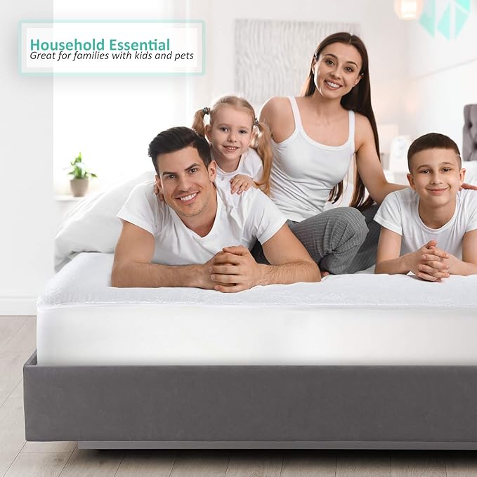Nestl Premium Cotton Terry Mattress Protector – Soft and Waterproof Twin 14 Inch Deep Pocket Mattress Protector – Breathable & Noiseless Cover