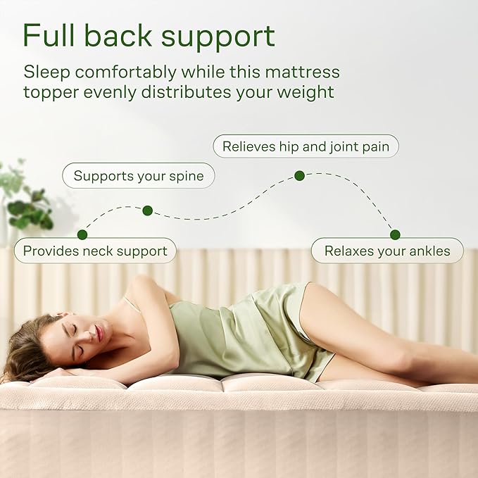 Ultra Soft California King Size Mattress Topper - Viscose Made from Bamboo Pillow Top Mattress Pad for Back Pain Relief - Naturally Cooling for Hot Sleepers, Beige