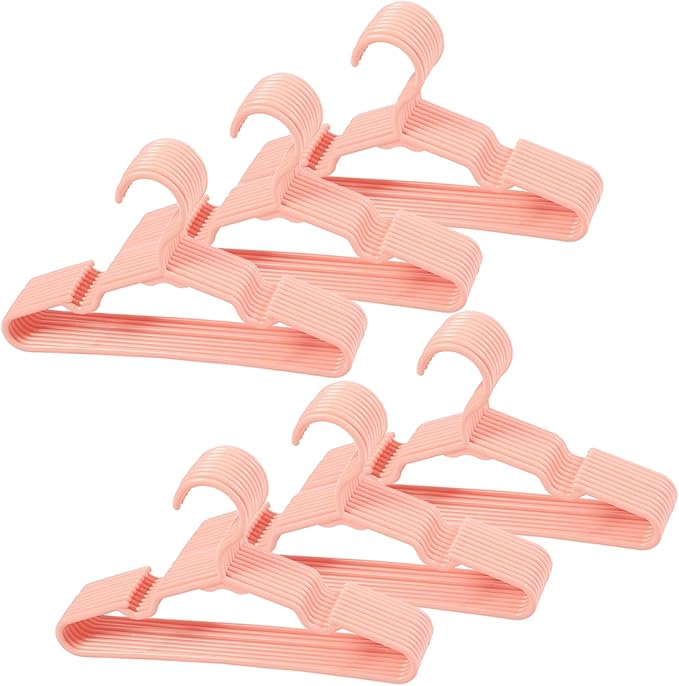 60 pcs Pink Baby Nursery Closet Hangers,Non-Slip Laundry Infant Pant Hanger for Newborn Clothes,Ultra-Thin Child Coat Hanger for Girl Boy Toddler Kids by VIIBASE