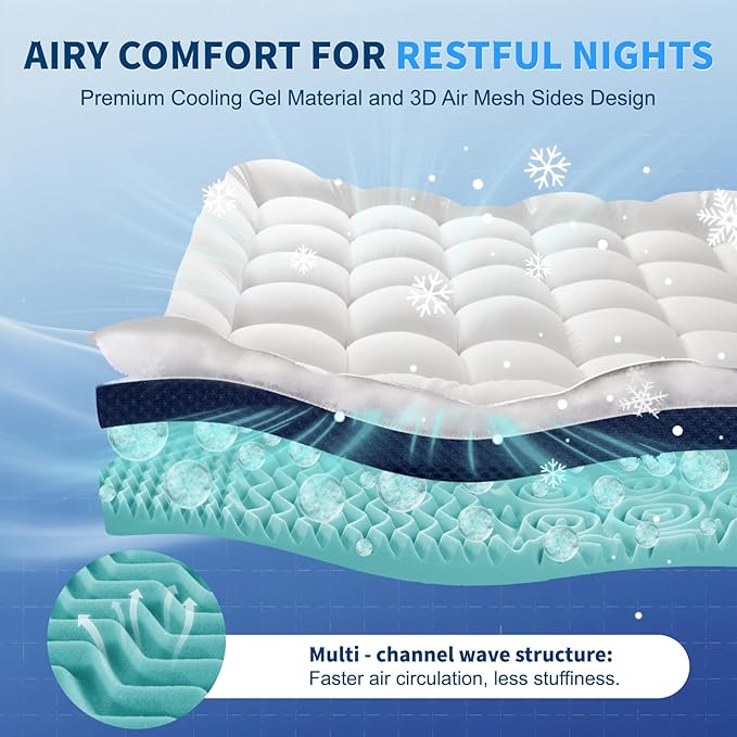 4 Inch Dual Layer Memory Foam Mattress Topper Twin Size - 2 Inch 1000GSM Soft Pillow Top Mattress Pad & 2 Inch 5-Zone Egg Crate Cooling Gel Memory Foam for Back Pain with 6-18" Deep Pocket(39"x75")