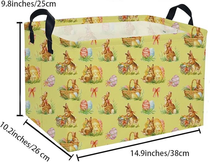 Rectangle Easter Baskets Kids Baskets Cute Storage Bin Organizer Box for Room Decor Gift Basket - Image 2