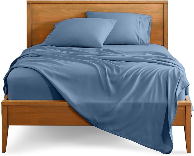 Bare Home Full XL Sheet Set - 1800 Ultra-Soft Microfiber Full Extra Long Bed Sheets - Double Brushed - Deep Pockets - Easy Fit - 4 Piece Set - Bedding Sheets & Pillowcases (Full XL, Coronet Blue)