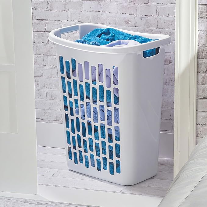 1.8 Bushels Capacity (63.4L) 3-Pack Tall & Slim Open Heavy-Duty Plastic Laundry Hamper with Reinforced Handles for Easy Clothes Transport, Ideal for Closets, Dorm, Laundry Room & Bathroom, White - Image 6