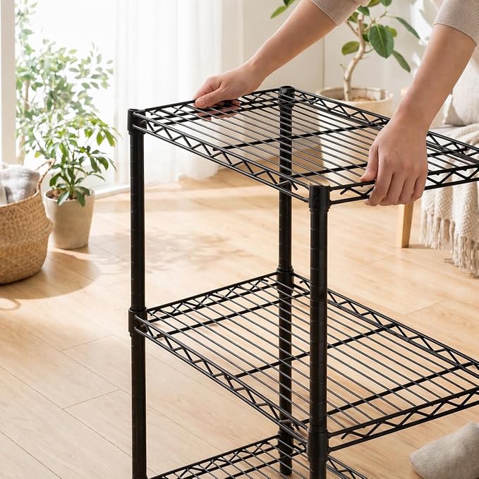 Honey-Can-Do 3-Tier Heavy Duty Adjustable Shelving Unit, 250-lb Per Shelf Metal Storage Rack, NSF Certified Wire Shelf for Kitchen Garage Pantry, Black, 24 x 14 x 30 in - Image 7