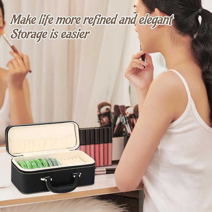 Yiju 15 Slots Bangle Box, Jade Bracelets Display Case Storage Case Jewelry Organizer PU Leather Bracelet Case for Retail Stores Dresser Engagement - Image 5