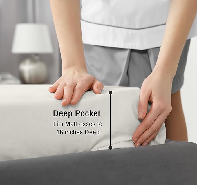 RUVANTI 100% Cotton Sheets – Twin XL Size Percale Bedding, Cooling & Breathable, Durable with a Crisp, Soft & Comfortable Feel, 16" Deep Pocket, 3-Piece Set, Ivory
