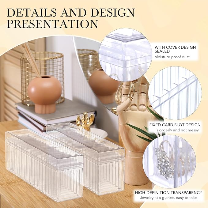 Kenning 42 Pcs Acrylic Jewelry Case Organizer, Clear Jewelry Organizers Holder with Portable Anti Tarnish Storage Bags for Rings, Earrings, Necklaces, Ideal Gifts for Women (Clear) - Image 3