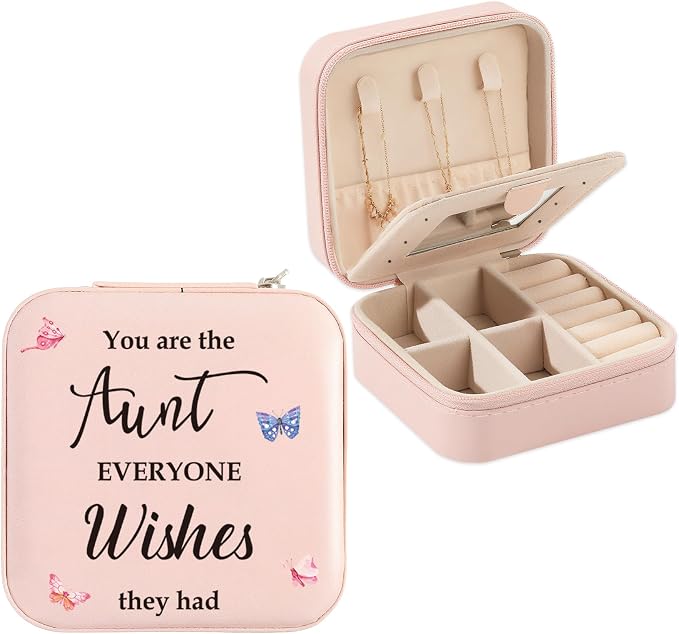 Aunt Gifts Jewelry Box Auntie Gift Ideas Valentines Easter Mothers Day Gifts for Aunts from Niece Nephew Aunts Christmas Birthday Gift You Are The Aunt Everyone Wishes They Had Jewelry Case by Unknown