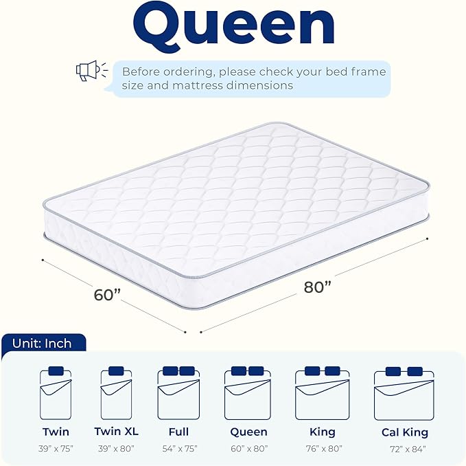 Neo Sleep Queen Size Mattress, 8 Inch Hybrid Comfort & Supportive Mattress in a Box, Cooling Gel Memory Foam and Spring with Pressure Relief, CertiPUR-US Certified