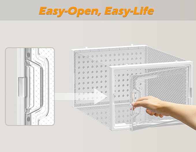 HOMIDEC Shoe Storage, 12 Pack Shoe Organizer for Closet, Shoe Boxes Clear Plastic Stackable Shoe Containers with Lids for Size 10 - Image 5