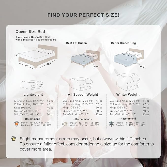 Royoliving Premium Feathers Down Duvet Insert Comforter Oversized King Size Heavyweight Thickened Winter White 100% Cotton Cover with Corner Tabs (120x98, 87 oz)