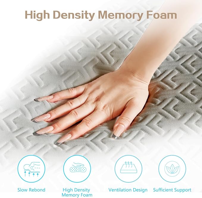 3 Inch Memory Foam Mattress Topper Twin Size - CertiPUR-US Certified - Gel Cooling Mattress Pad with Removable Bamboo Cover,Bed Topper for Pressure Relief(White) (Gray, King)