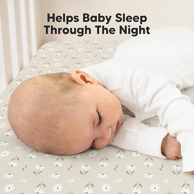 2-Pack Waterproof Crib Sheets for Boys, Girls - 52x28 Fitted Organic Cotton Baby Crib Sheets, Toddler Mattress Protector Cover, Washable, Soft & Durable Baby Bedding Essentials (Daisies)