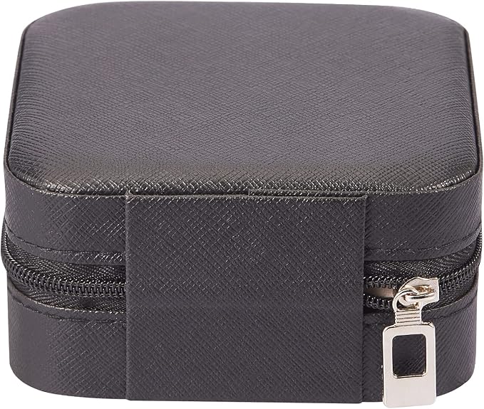 PU Leather Small Jewelry Box, Travel Portable Jewelry Case for Ring, Pendant, Earring, Necklace, Bracelet Organizer Storage Holder Boxes (Black) - Image 7