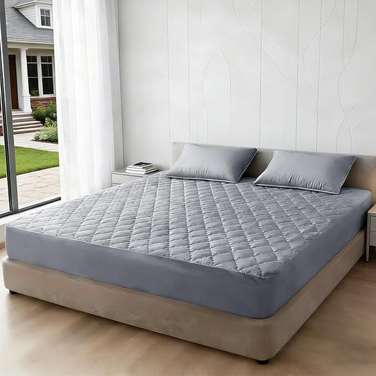 Shatex King Size Mattress Pad - Breathable Quilted Mattress Topper Protector with 8-16 Inches Deep Pocket, Machine Washable (78x80inch,Grey)