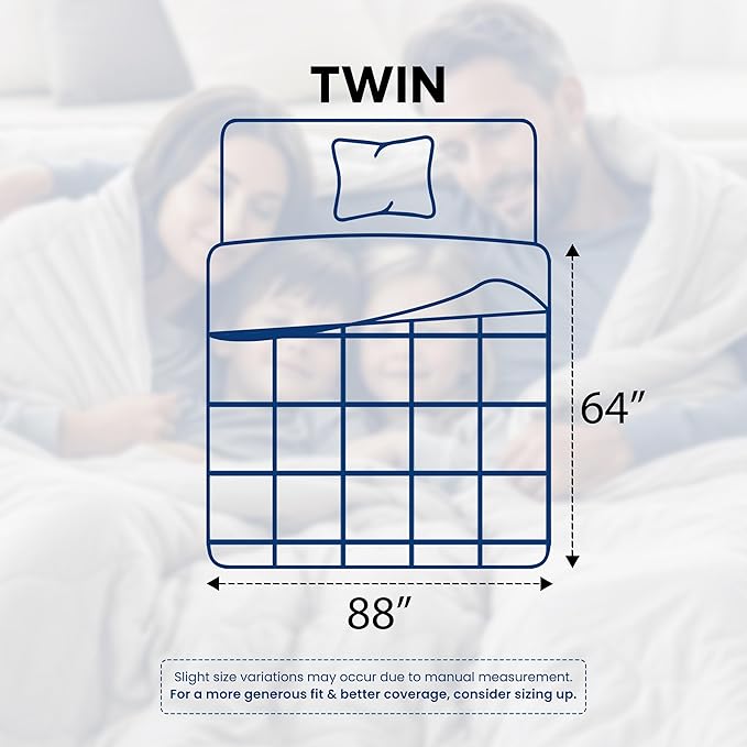 Utopia Bedding Comforters Twin Size, All Season Duvet Insert, Down Alternative Box Stitched Bed Comforter with Corner Tabs, Machine Washable (White)