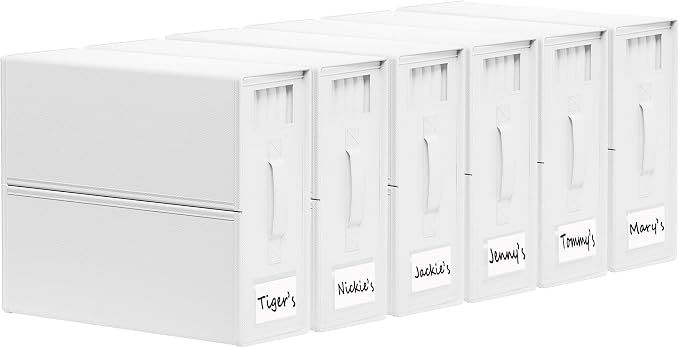 SheetCube Bed Sheet Organizers and Storage 6 Pack, Foldable Linen Closet Organizer with Window and Label, Bedding Folder Storage Box Container for Blanket, Duvet Cover Set, Bed Sheet Set - White by SUOCO