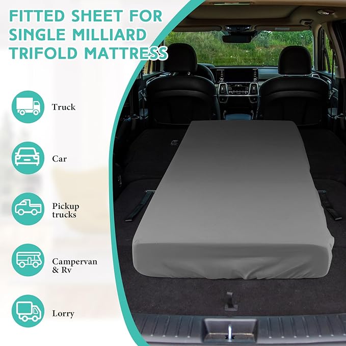 2-3 Inch Mattress Topper Cover (Only Cover) Memory Foam Protector Microfiber Memory Foam for Latex Mattress Topper Gel RV(Twin 75 x 38 Inch,Light Gray)