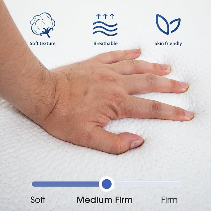 PayLessHere 3 inch Memory Foam Tri Folding Mattress/Portable Foldable Mattress Topper with Washable Cover Non-Slip Bottom for Camping, Guest, Floor RV, CertiPUR-US Certified,Queen
