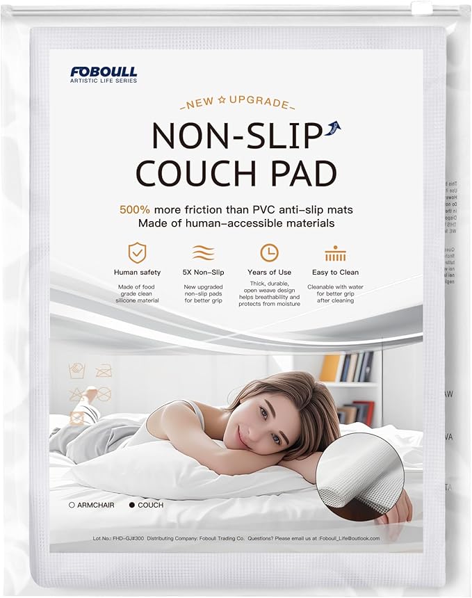 Non Slip Couch Slide Gripper, Keep Bed and Topper Pad from Sliding for Sofa, Couch, Chair Cushion, Mattresses, Easy Trim, Slip Resistant, Grips Helps Stop Slipping