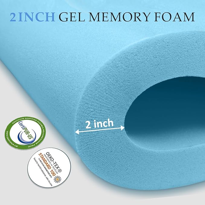 4 Inch King Mattress Topper Dual Layer,2 Inch Gel Memory Foam Plus 2 Inch Cooling Pillow Top Mattress Pad Cover for Back Pain, with 8-21 Inch Deep Pocket