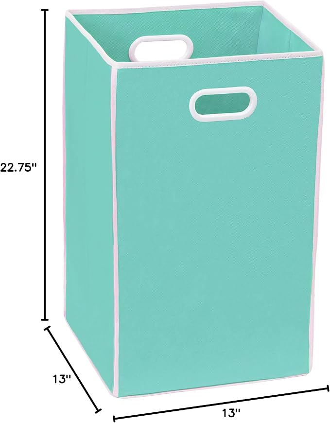 Simple Houseware Foldable Closet Laundry Hamper Basket, Turquoise - Image 6