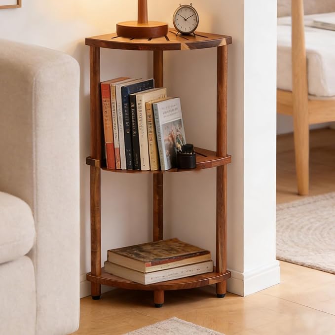 Corner Shelf Shower Caddy Stand 3 Tier for Bathroom, Space Saving Shower Organizer Corner Stand, Bathroom Shelves for Inside Shower - Home Decor & Bathroom Storage Acacia - Image 5