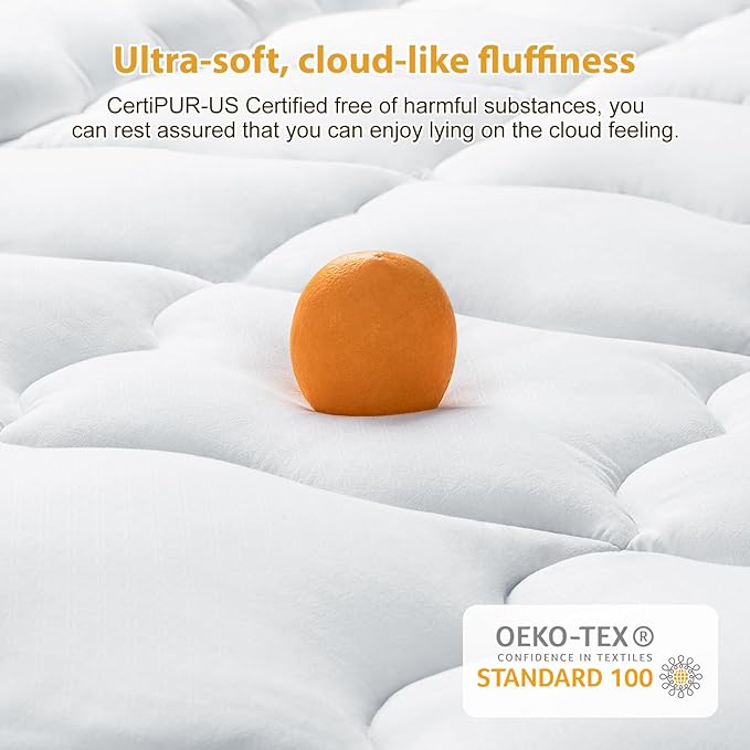 Maxzzz Full Mattress Topper, Extra Thick Mattress Pad Cover for Back Pain, Mattress Protector for 8-21 Inch Mattress, 1200GSM Down Alternative, 54 * 75 Inches.