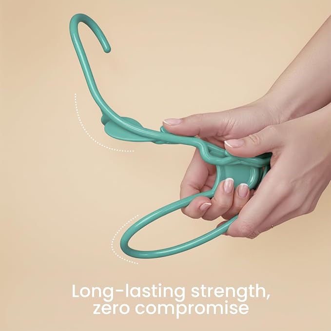 Utopia Home Plastic Hangers 50 Pack, Space Saving Plastic Clothes Hangers for Adults with Built-in Strap Hooks, Essential for Shirts, Pants, Skirts & Coats (Aqua) - Image 4