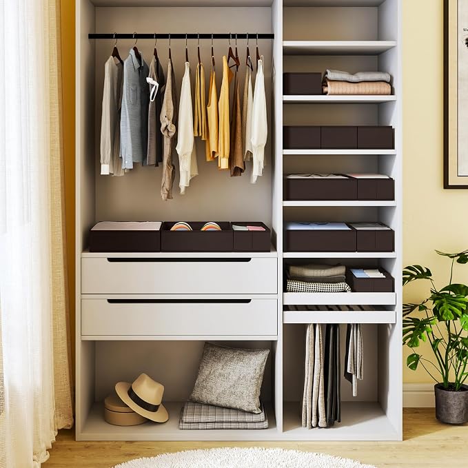 DIMJ Drawer Organizer Clothes, 12 Pack Underwear Organizer, Foldable Closet Organizers, Sock Organizer Bra Organizer, Fabric Dresser Organizer for Clothes, Bra, Socks, Tie (Brown) - Image 6