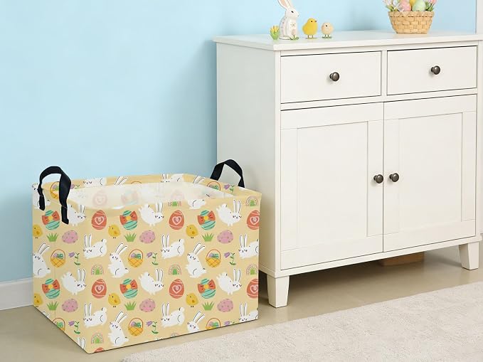 Rectangle Easter Baskets Kids Baskets Cute Storage Bin Organizer Box for Room Decor Gift Basket - Image 4