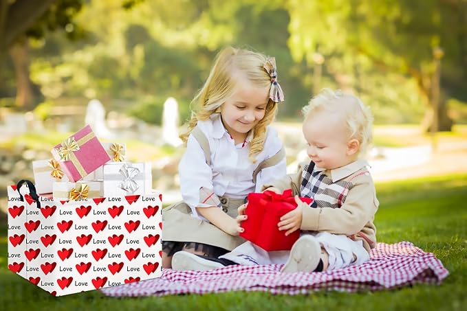 CLOCOR Rectangular Valentine's Day Gift Basket,Collapsible Fabric Storage Container,Storage Basket for Lover,Gift Bakset (Love You Heart) - Image 4