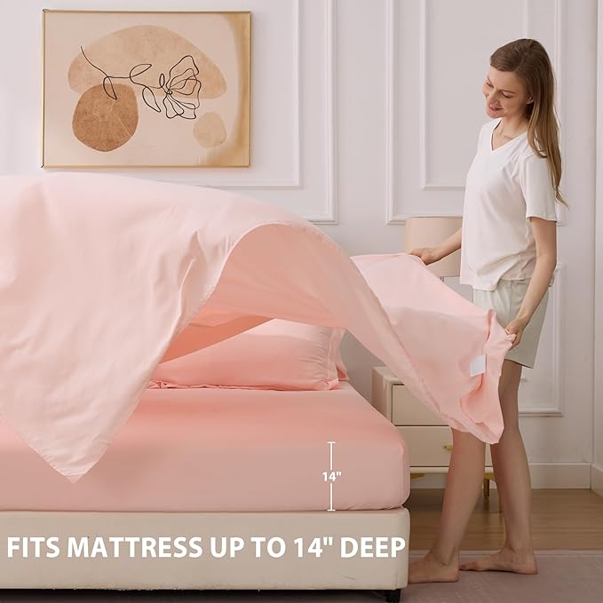 Twin XL Comforter Set Pink - Bed in a Bag Twin XL Size 5 Pieces, Soft Bedding Set for All Seasons, Premium College Dorm Comforter Set with Comforter, 1 Sheet, 1 Pillowcase & 1 Sham