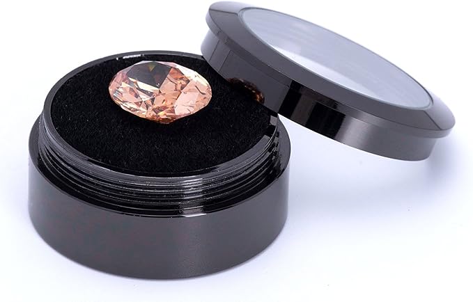 Small Loose Diamond or Gemstone Display Box Case Holder Show Container Metal (Black- 1.3x0.5) - Image 4