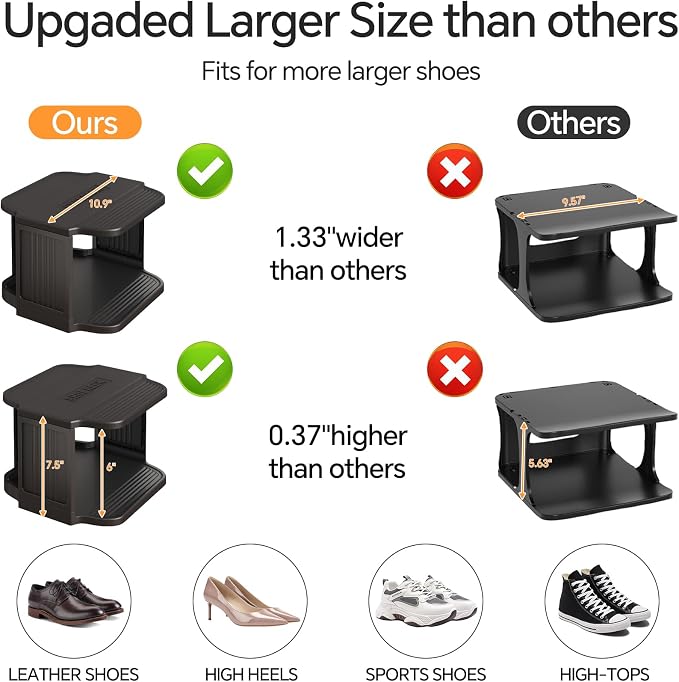 Kitstorack Stackable 16-Tier Shoe Rack for Closet & Entrance - Tall, Narrow, Vertical Shoe Stand - Plastic, Free Standing - Ideal for Small Spaces - Image 6