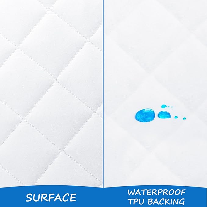 Bassinet Mattress Pad Cover Fit for AirClub/AMKE 3 in 1/HARPPA/TCBunny/MiClassic and Milliard Bedside Sleeper, Waterproof Bassinet Mattress Protector Quilted Bassinet Sheets (21" x 35") 2 Pack