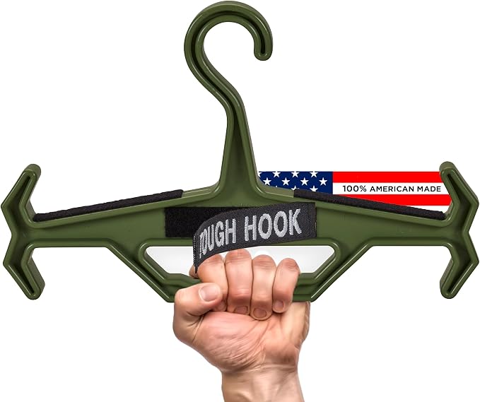 Tough Hook ID MAX Heavy Duty Identification Hanger, USA Made 200 Lb Cap, Plate Carrier, Tactical Gear,Scuba BCD, Anti-Slip Wetsuit & Body Armor Organization System with 3 ID Loop Strips 1 Pack FOLIAGE by ToughHook