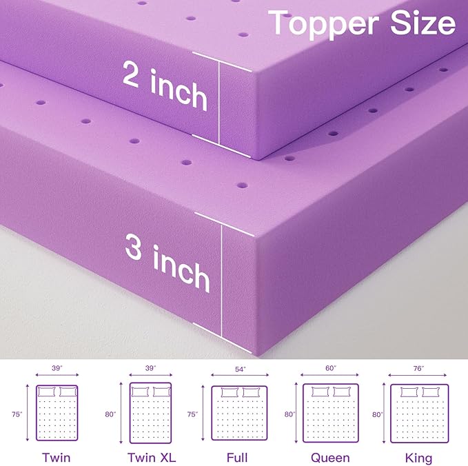 Airensky 3 Inch Cooling Gel Memory Foam Mattress Topper Queen Size - CertiPUR-US Certified Bed Topper, Pressure Relief for Back Pain, Breathable Design, Odor-Free (60"x80")