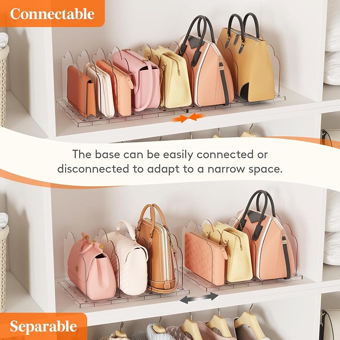 Lifewit Purse Organizer for Closet, Clear Handbags Storage Organizer, Adjustable Clutch Purse Storage Organizer Holder for Closet, 4 Pack Bookshelf Dividers for Sweater in Bedroom 35 x 24 cm/14 x 9.5 - Image 5