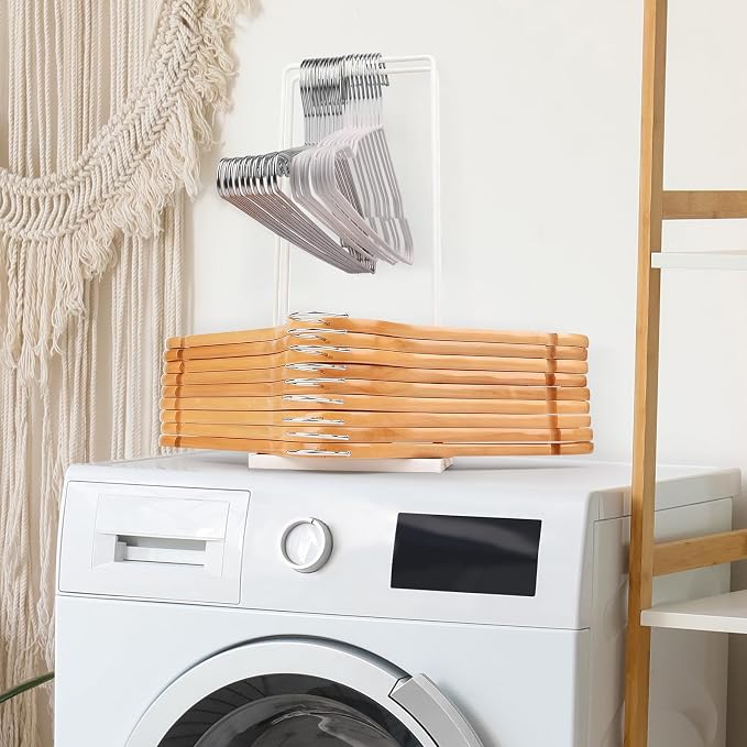 Hanger Holder Stand Clothes Hanger Organizer for Home Organization, Hangers Stackers RV Rack Stand Caddy for Velvet Felt Plastic Coat Hangers Adult Kids Pant Hangars Dorm Room Essentials, 2 Pack White - Image 7