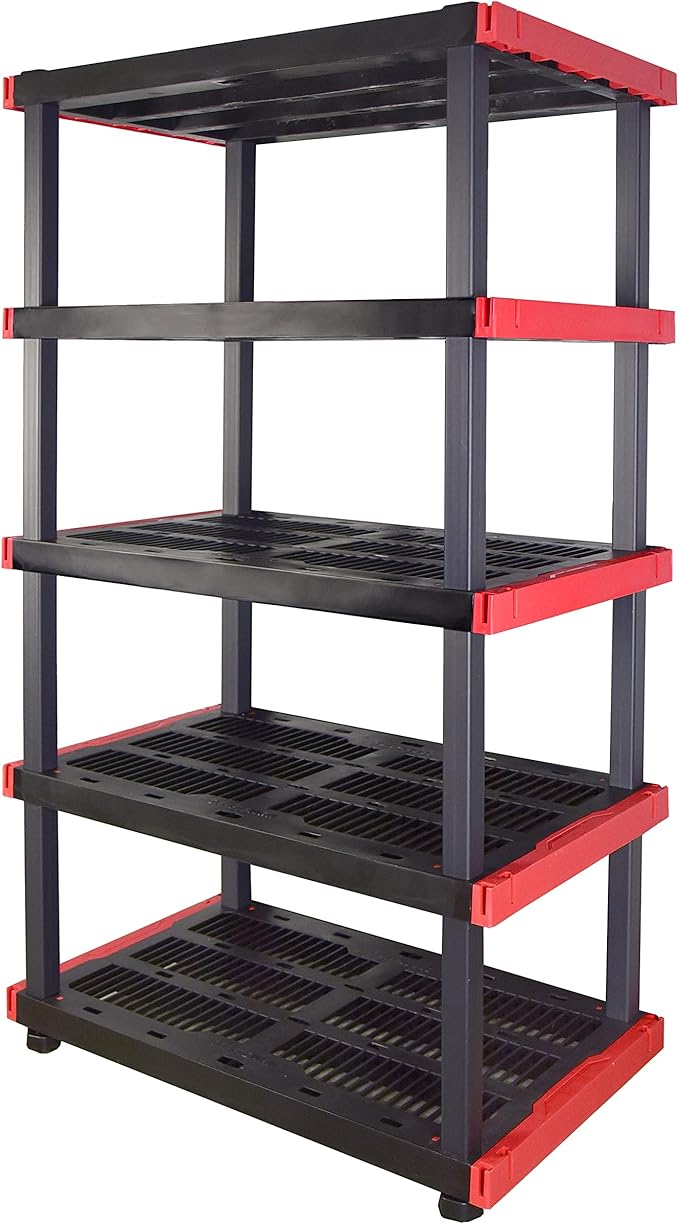 CX Craftsman 5-Tier Highly Durable Storage Rack, 5 Shelves That Support up to 200lbs/shelf, Organization and Storage, Weather-Resistant Design, Easy Assembly, American Made (72.3”H x 40”W x 24”D) by BLACKYELLOW