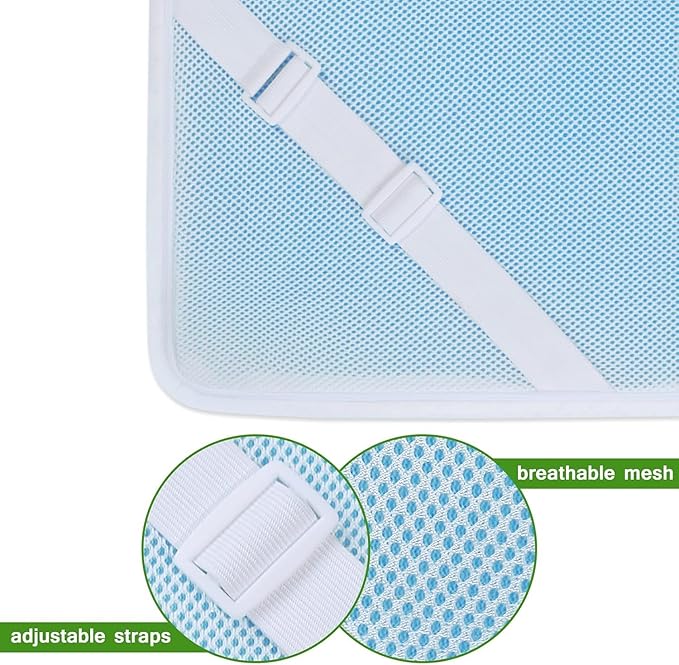 Mattress Topper Cover Full XL Size (Only Cover) 3 Inch Mattress Protector Cooling Rayon Zippered Mattress Encasement with Adjustable Straps for Latex Mattress Topper Memory Foam Cover