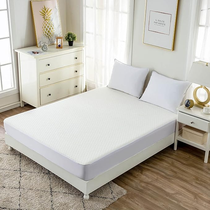 Waterproof Bamboo Viscose Cooling Mattress Protector Queen Size Breathable Soft Matressprotector Quiet Fitted Matress Cover