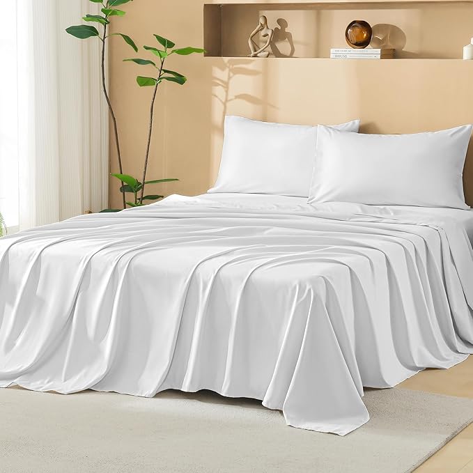 Litanika Super King Size Comforter Set with Sheets White - 7 Pieces Bed in a Bag Oversized King Boho Tufted Complete Bedding Sets with Comforter, Sheets, Pillowcases & Shams