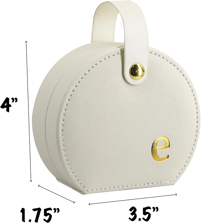 COLLECTIVE HOME - Travel Jewelry Case, Elegant Half-Moon Design with Gold Monogram, Detachable Handle, Personalized Accessory Organizer, Gift for Fashion-Forward Women and Teens (e) - Image 2